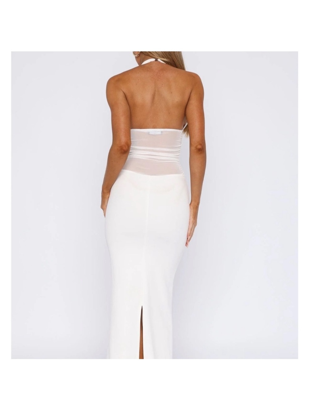 White Fox Boutique White Halter dress - Picture 4 of 4